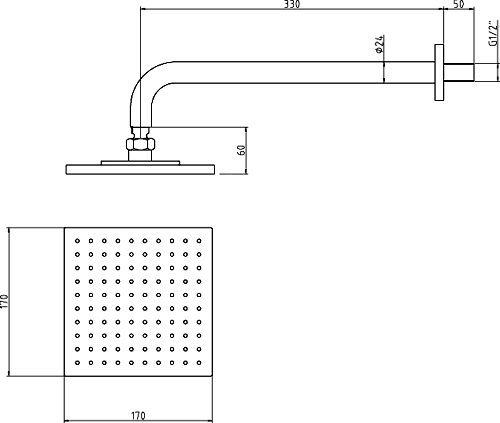 Triple Concealed Thermostatic Shower Valve, Head & Jets. additional image