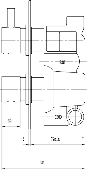 Twin Concealed 3/4" Thermostatic Shower Valve. additional image