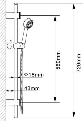 Twin Thermostatic Shower Valve, Slide Rail & Handset. additional image