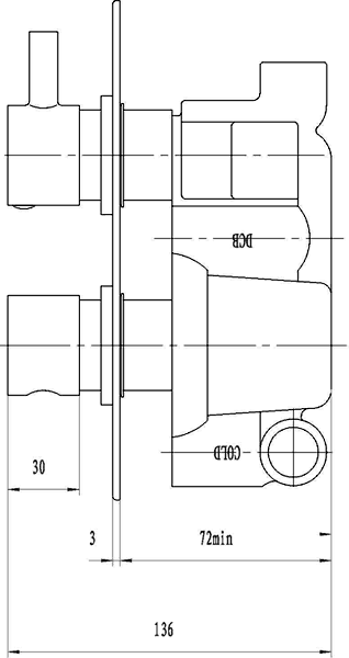 Twin Concealed Thermostatic Shower Valve With Diverter. additional image