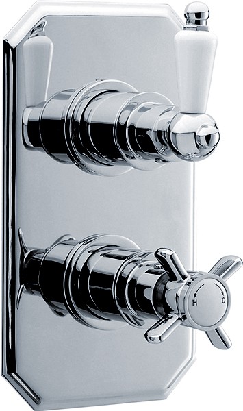 Traditional Twin Concealed Thermostatic Shower Valve. additional image