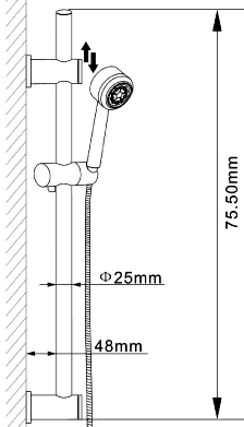Adjustable Slide Rail Kit With Multi Function Shower Handset. additional image