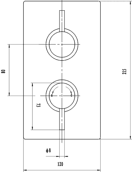 Twin Concealed Thermostatic Shower Valve (Chrome). additional image