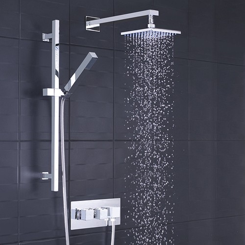 3/4" Thermostatic Shower Valve, Diverter, Head & Slide Rail. additional image