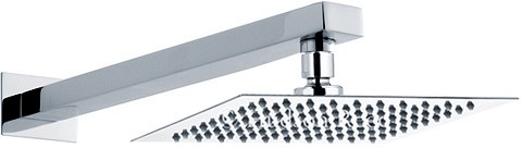 Ultra Thin Square Shower Head & Wall Mounting Arm. 200mm. additional image