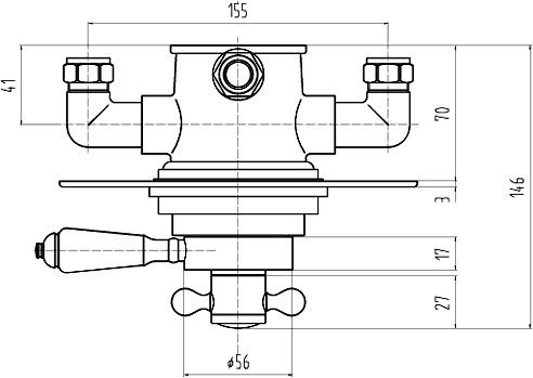 Dual concealed thermostatic shower valve. additional image