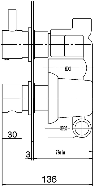 Twin concealed thermostatic shower valve additional image