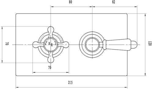 Dual concealed thermostatic shower valve. additional image