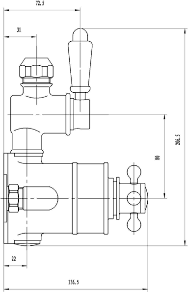 Dual exposed thermostatic shower valve. additional image