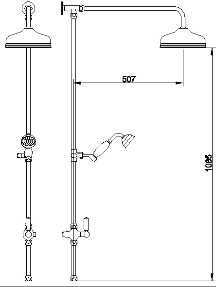 Twin Thermostatic Shower Valve & Rigid Riser Kit. additional image