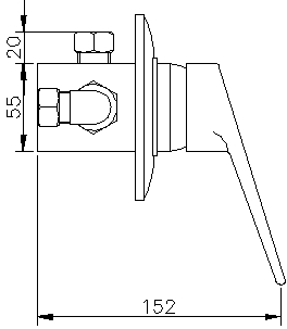 Manual single lever shower valve, concealed or exposed. additional image