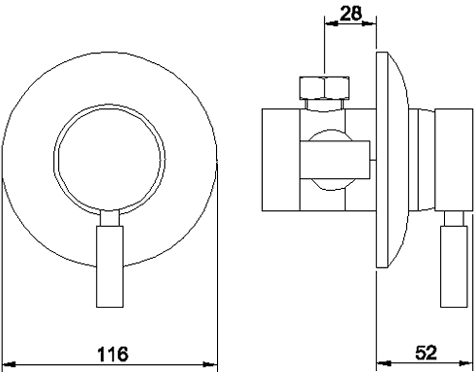 Concealed manual single lever shower valve additional image