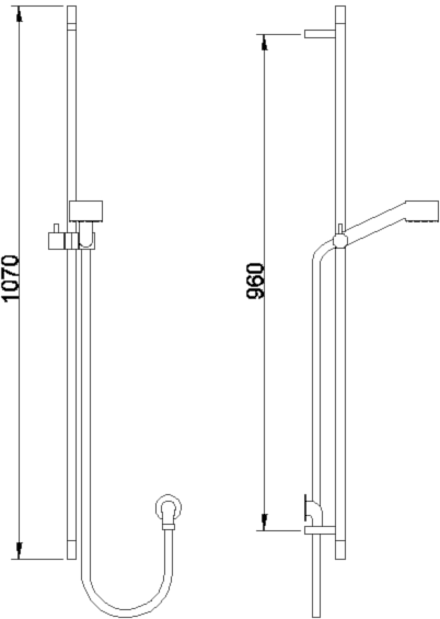 Manual Concealed Shower Valve & Slide Rail Kit (Chrome). additional image