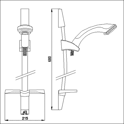 Luxury curved slide rail kit with multi function handset additional image