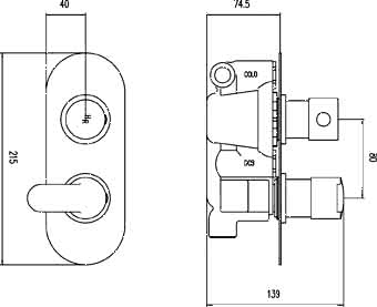 Twin Concealed Thermostatic Shower Valve (Chrome). additional image