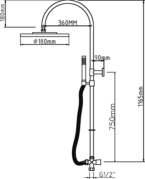 Thermostatic Bar Shower Valve & Eternity Riser Set. additional image