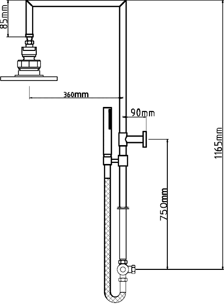 Thermostatic Bar Shower Valve & Tiamo Riser Set. additional image