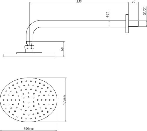 Twin Thermostatic Shower Valve, Diverter, Head & Slide Rail. additional image