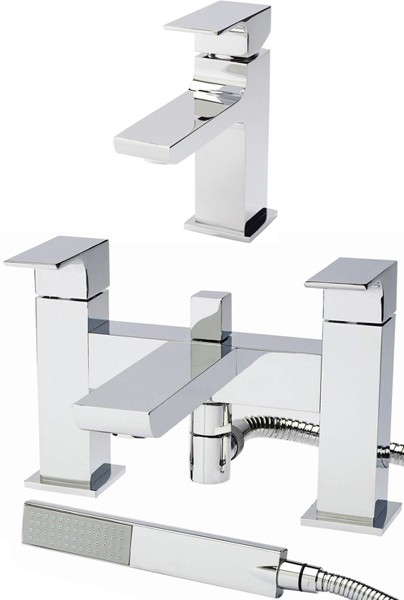 Basin Mixer & Bath Shower Mixer Tap Set (Free Shower Kit). additional image