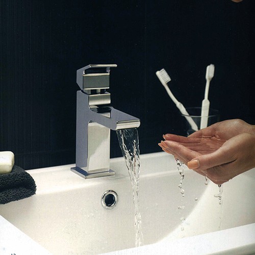 Bath Shower Mixer & Waterfall Basin Tap (Chrome). additional image