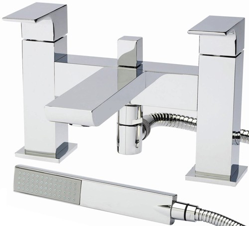 Bath Shower Mixer Tap With Shower Kit (Chrome). additional image