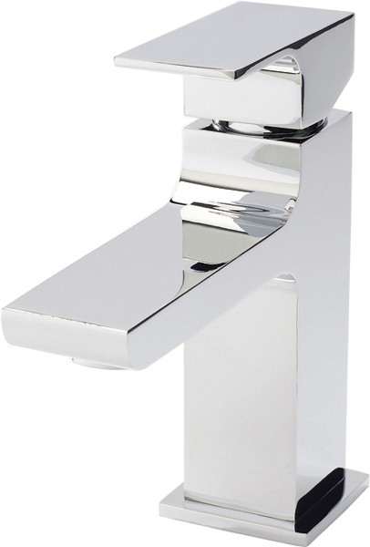 Mono Basin Mixer Tap With Push Button Waste (Chrome). additional image