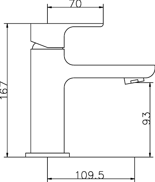 Mono Basin Mixer Tap With Push Button Waste (Chrome). additional image