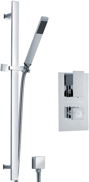 Twin Thermostatic Shower Valve & Slide Rail Kit (Chrome). additional image