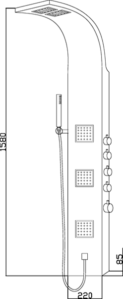 Entice Shower Panel. Thermostatic. additional image