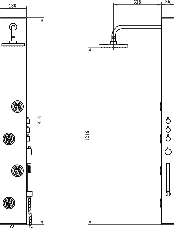 Theme Thermostatic Shower Panel. additional image