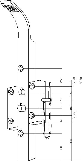 Lustre Thermostatic Shower Panel. additional image