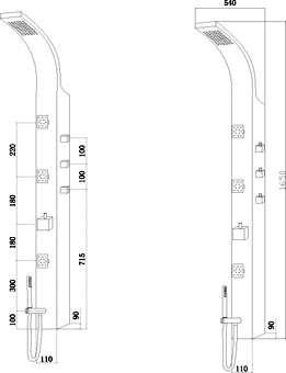 Gleam Thermostatic Shower Panel. additional image