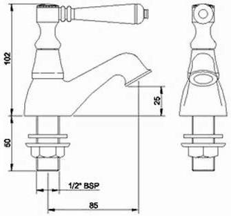 Lever basin taps (pair) additional image