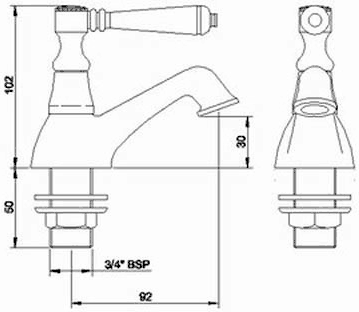 Lever bath taps (pair) additional image