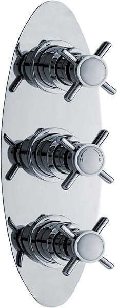 Traditional Triple Concealed Thermostatic Shower Valve. additional image