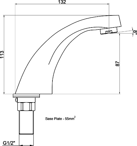 Electronic Basin Sensor Tap (Battery Or Mains Powered). additional image