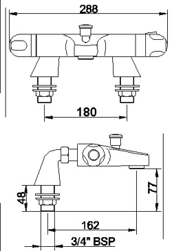 Reef Thermostatic Bath Shower Mixer Tap. additional image