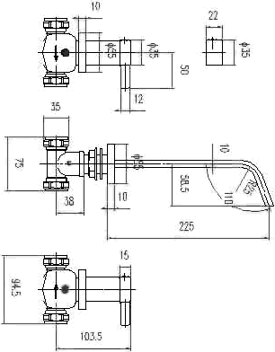 Wall Mounted Basin Mixer & Bath Filler Tap Set (Chrome). additional image