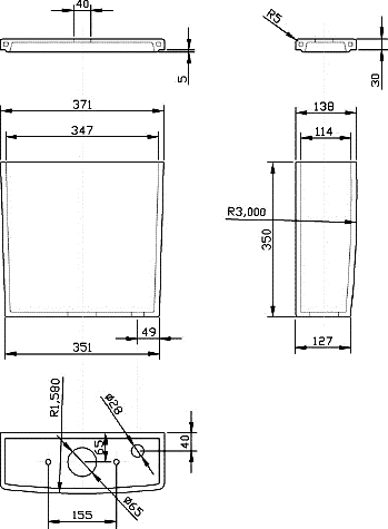 Square Toilet With Dual Push Flush & Top Fix Seat. additional image