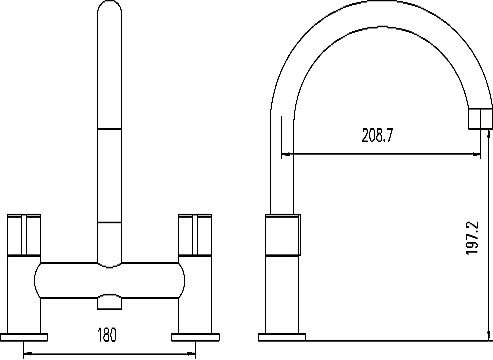 Basin Mixer & Bath Filler Tap Set (Chrome). additional image