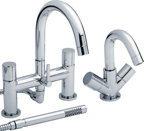 Basin & Bath Shower Mixer Tap Set (Free Shower Kit). additional image