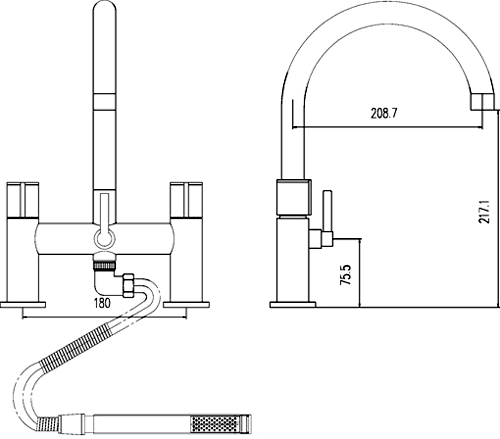 Basin & Bath Shower Mixer Tap Set (Free Shower Kit). additional image