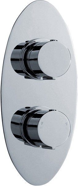 Twin Concealed Thermostatic Shower Valve (Chrome). additional image