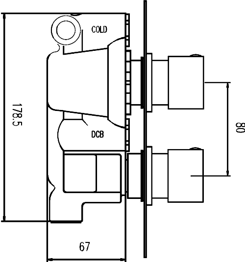 3/4" Twin Concealed Thermostatic Shower Valve With Diverter. additional image