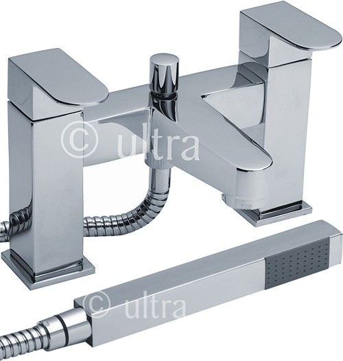 Bath Shower Mixer Tap With Shower Kit (Chrome). additional image