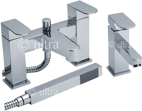 Basin & Bath Shower Mixer Tap Set (Free Shower Kit). additional image