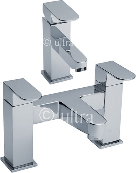 Basin Mixer & Bath Filler Tap Set (Chrome). additional image