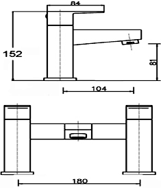 Basin Mixer & Bath Filler Tap Set (Chrome). additional image