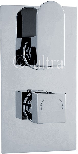 Twin Concealed Thermostatic Shower Valve (Chrome). additional image