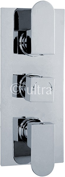 Triple Concealed Thermostatic Shower Valve (Chrome). additional image